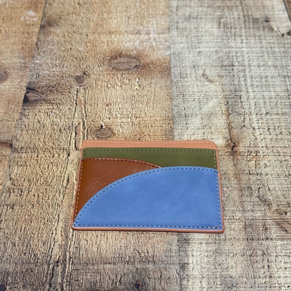 💜 Universal Thread Card Case Colorblock Wallet - Picture 3 of 5